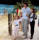 ID 3892 DISNEY WONDER (1999/83308grt/IMO 9126819) - British singer Paul Young with daughters Layla and Levi, his wife Stacey (partly obscured) and son Grady (obscured) arriving to board DISNEY WONDER in...